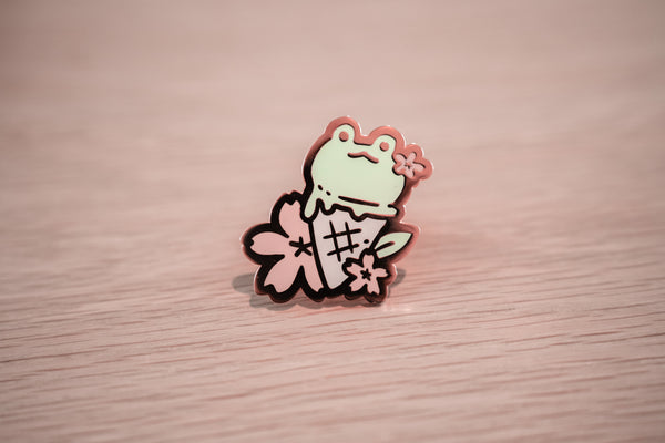 Sakura Matcha Frog Gelato Enamel Pin