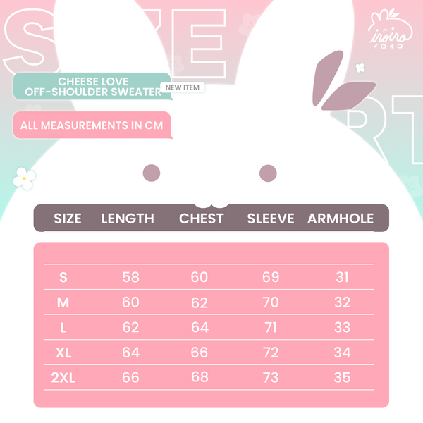 [PRE-ORDER] Cheese Love Off-Shoulder Sweatshirt